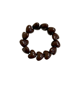 21Jewelz Statement armband met hartjes - bruin