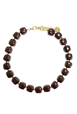 21Jewelz Statement ketting met gouden details - bruin