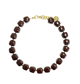 21Jewelz Statement ketting met gouden details - bruin