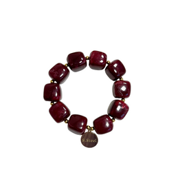21Jewelz Statement armband met gouden details - bordeaux