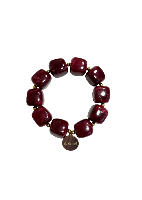 21Jewelz Statement armband met gouden details - bordeaux