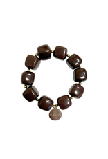 21Jewelz Statement armband met gouden details - bruin