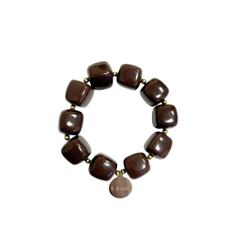 21Jewelz Statement armband met gouden details - bruin