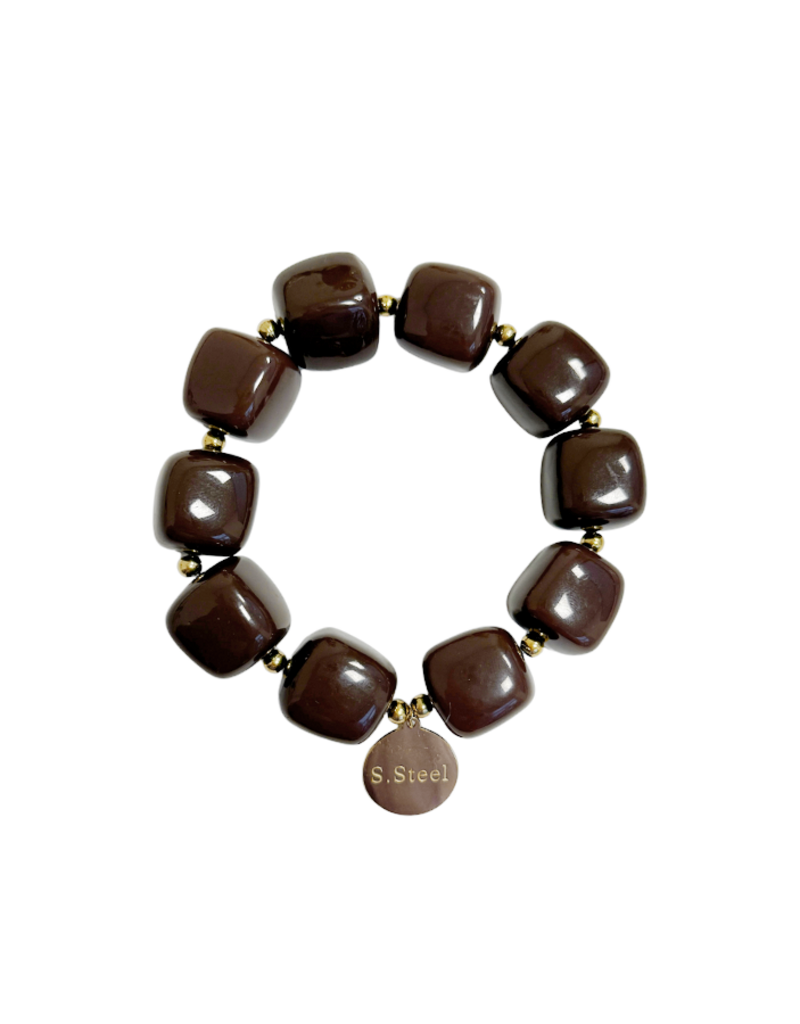 21Jewelz Statement armband met gouden details - bruin