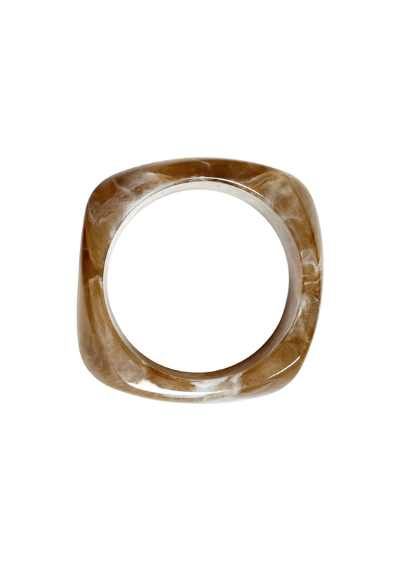 21Jewelz Organische statement bangle - camel marmer