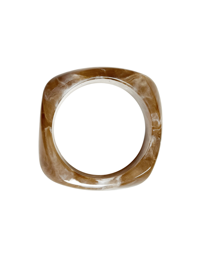 21Jewelz Organische statement bangle - camel marmer