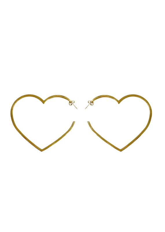 21Jewelz Statement hartjes oorbellen - goud