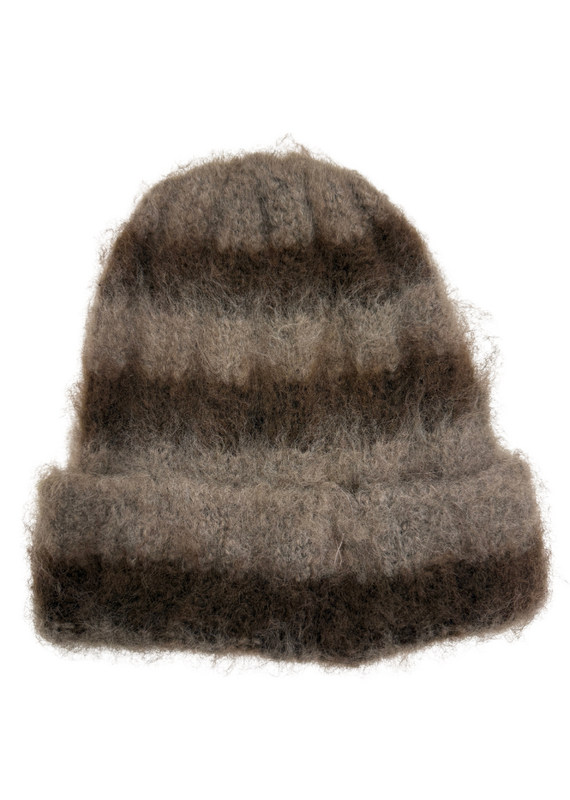 21Jewelz Wollige muts gestreept - bruin/taupe