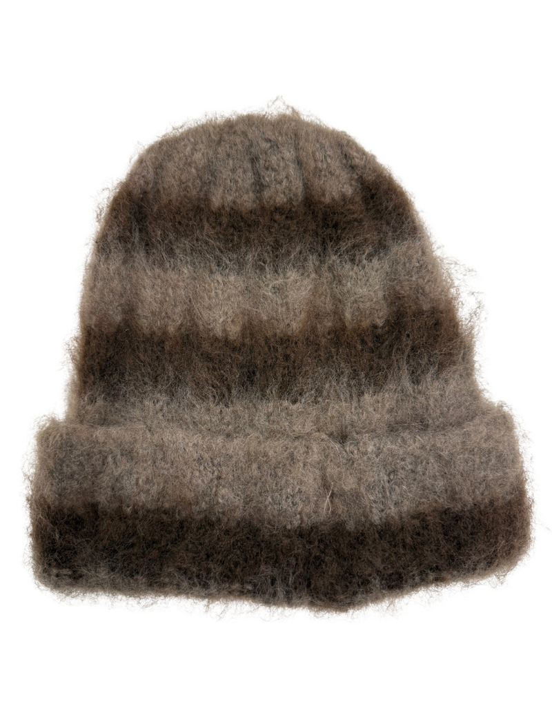 21Jewelz Wollige muts gestreept - bruin/taupe
