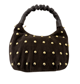 21Jewelz Middelgrote tas met gouden studs - donker bruin