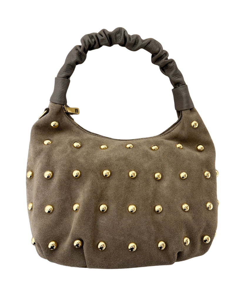 21Jewelz Middelgrote tas met gouden studs - taupe