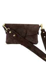 21Jewelz Suede handtasje met gesp - choco bruin