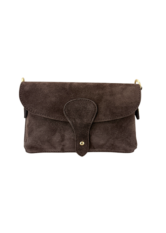 21Jewelz Suede handtasje met gesp - choco bruin