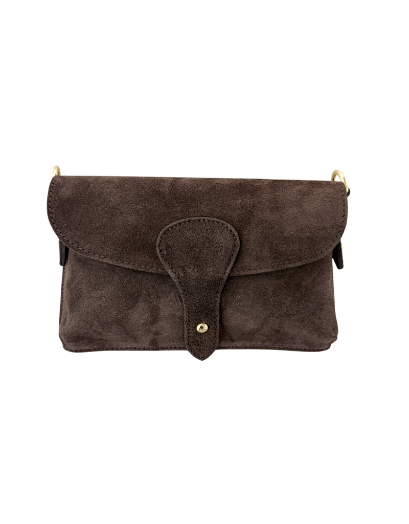 21Jewelz Suede handtasje met gesp - choco bruin