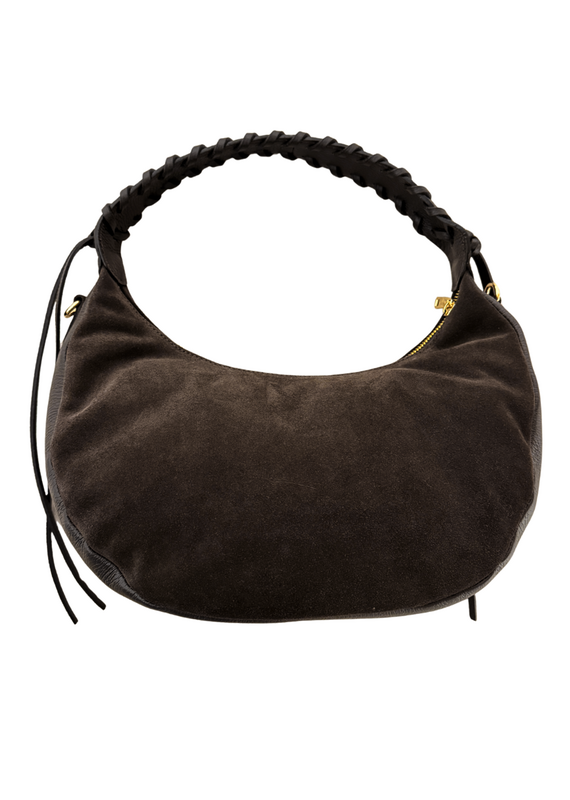 21Jewelz Grote handtas met gevlochten hengsel - donker bruin