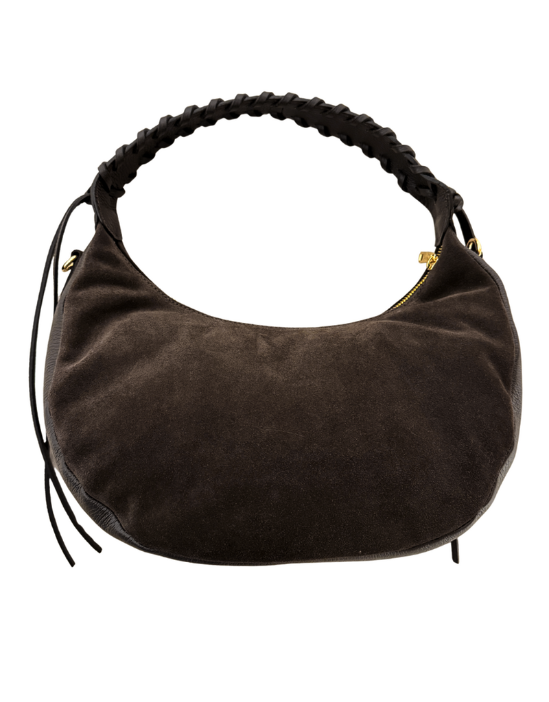 21Jewelz Grote handtas met gevlochten hengsel - donker bruin