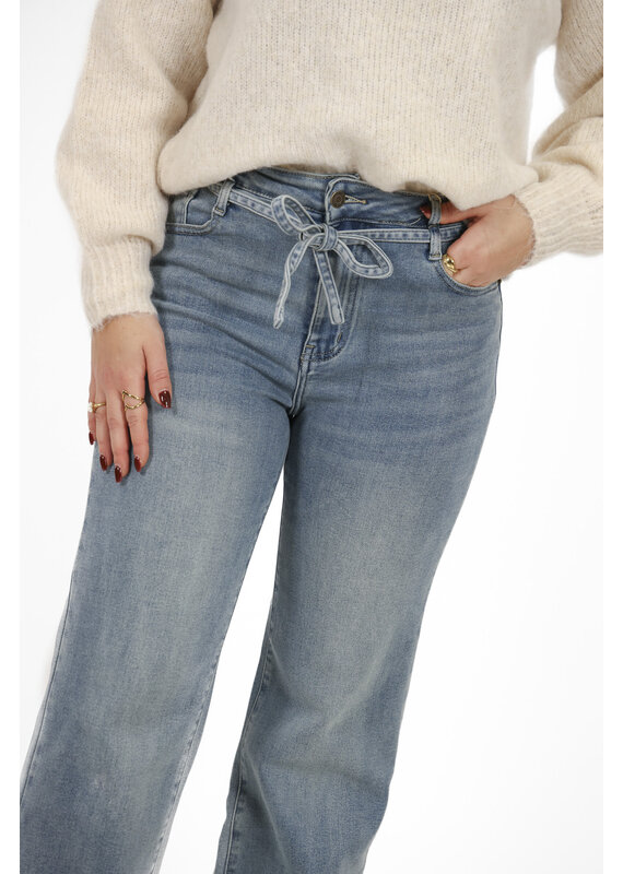 21Jewelz Wide leg jeans met ceintuur - blauw