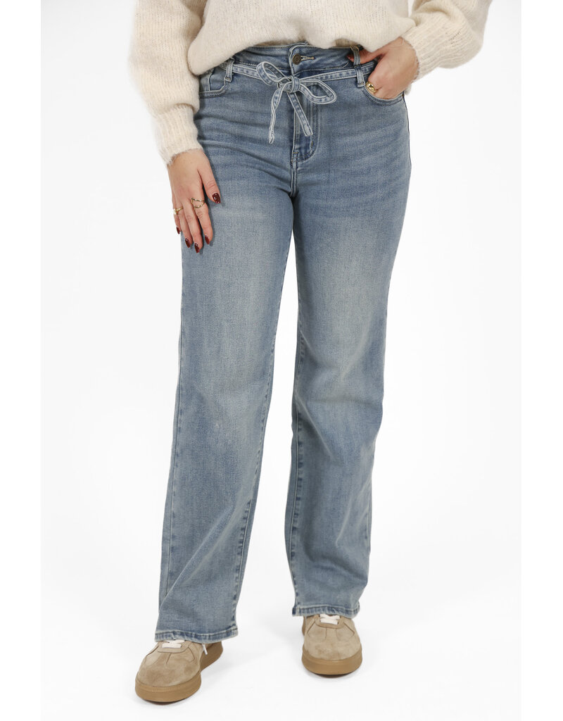 21Jewelz Wide leg jeans met ceintuur - blauw