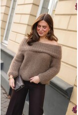 21Jewelz Off shoulder trui - taupe