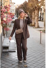 21Jewelz Blazer met krijtstreep - bruin