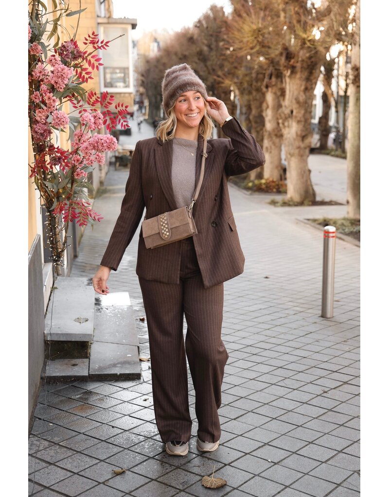 21Jewelz Pantalon met krijtstreep - bruin