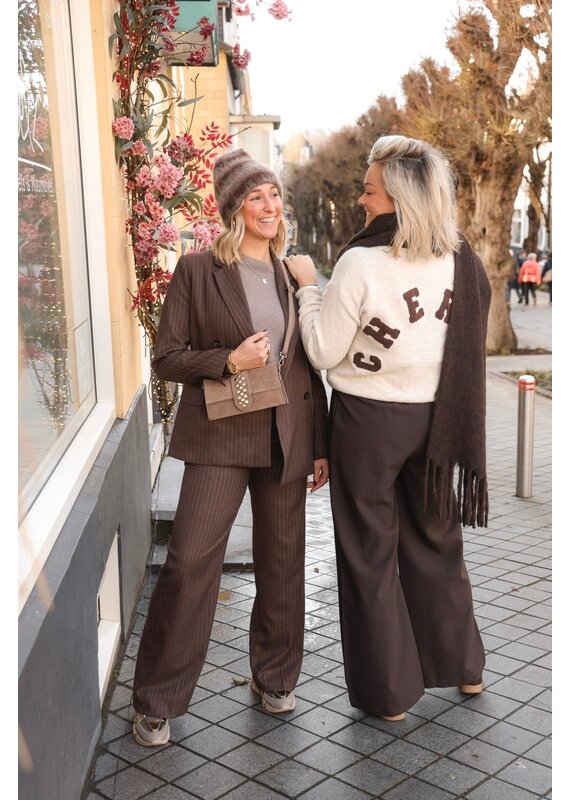 21Jewelz Pantalon met krijtstreep - bruin