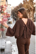 21Jewelz Gebreide trui met strik - bruin