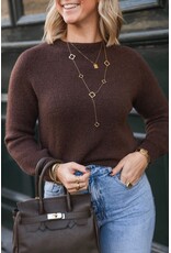 21Jewelz Effen basic truitje met lange mouw - donkerbruin