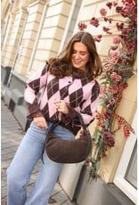 21Jewelz Geruit vest - bruin/roze