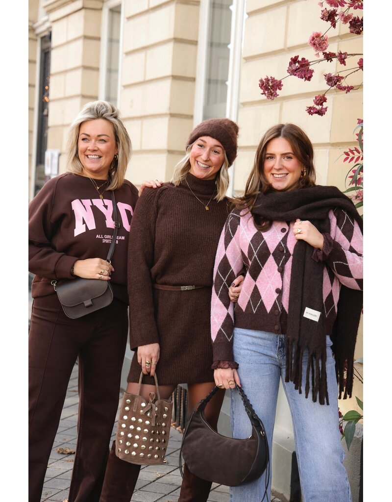 21Jewelz Geruit vest - bruin/roze