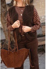 21Jewelz Effen wollige gilet - bruin