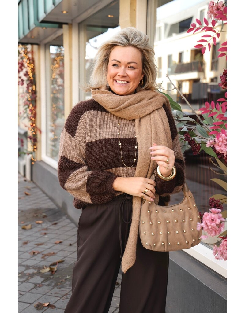 21Jewelz Gebreide trui met strepen - bruin / beige