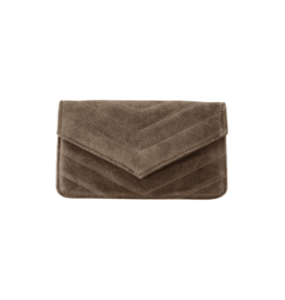 21Jewelz Tasje met gestikt patroon - suede bruin