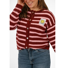 21Jewelz Gestreept vestje met embleem - bordeaux / roze