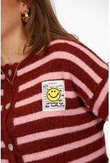 21Jewelz Gestreept vestje met embleem - bordeaux / roze