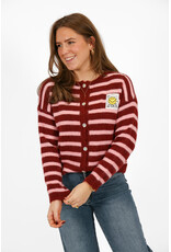 21Jewelz Gestreept vestje met embleem - bordeaux / roze