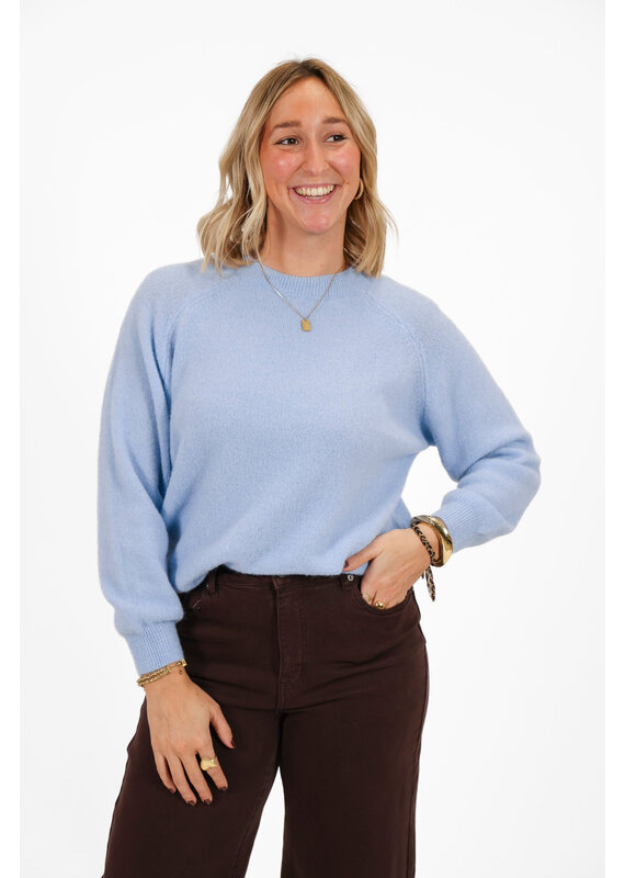 21Jewelz Gebreide basic trui - lichtblauw