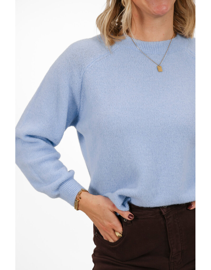 21Jewelz Gebreide basic trui - lichtblauw