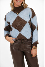 21Jewelz Geruite trui - blauw / bruin