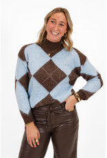 21Jewelz Geruite trui - blauw / bruin