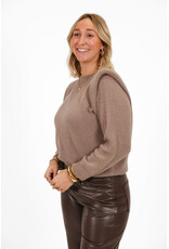 21Jewelz Zachte trui met schoudervulling - taupe