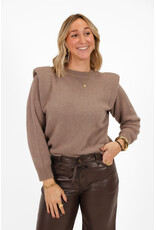 21Jewelz Zachte trui met schoudervulling - taupe