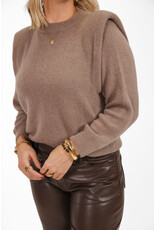 21Jewelz Zachte trui met schoudervulling - taupe