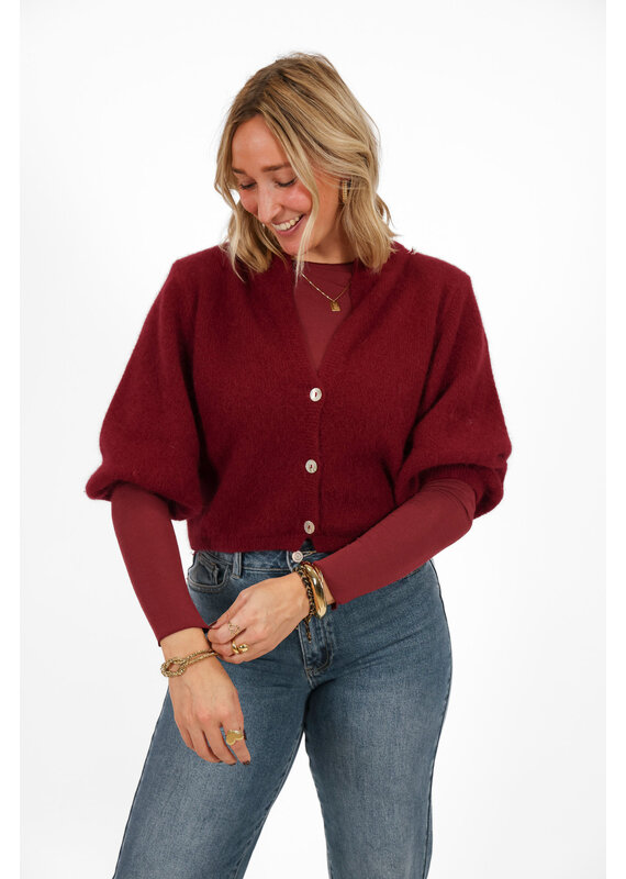 21Jewelz Vest met pofmouwtje - bordeaux