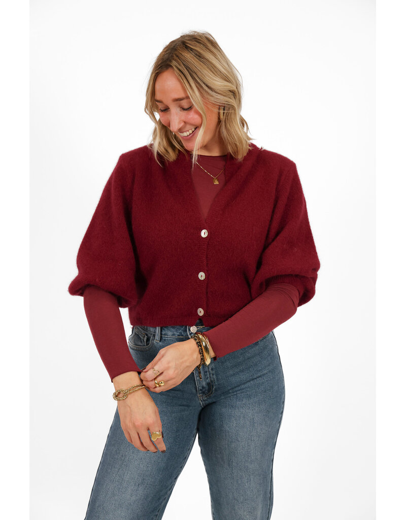 21Jewelz Vest met pofmouwtje - bordeaux