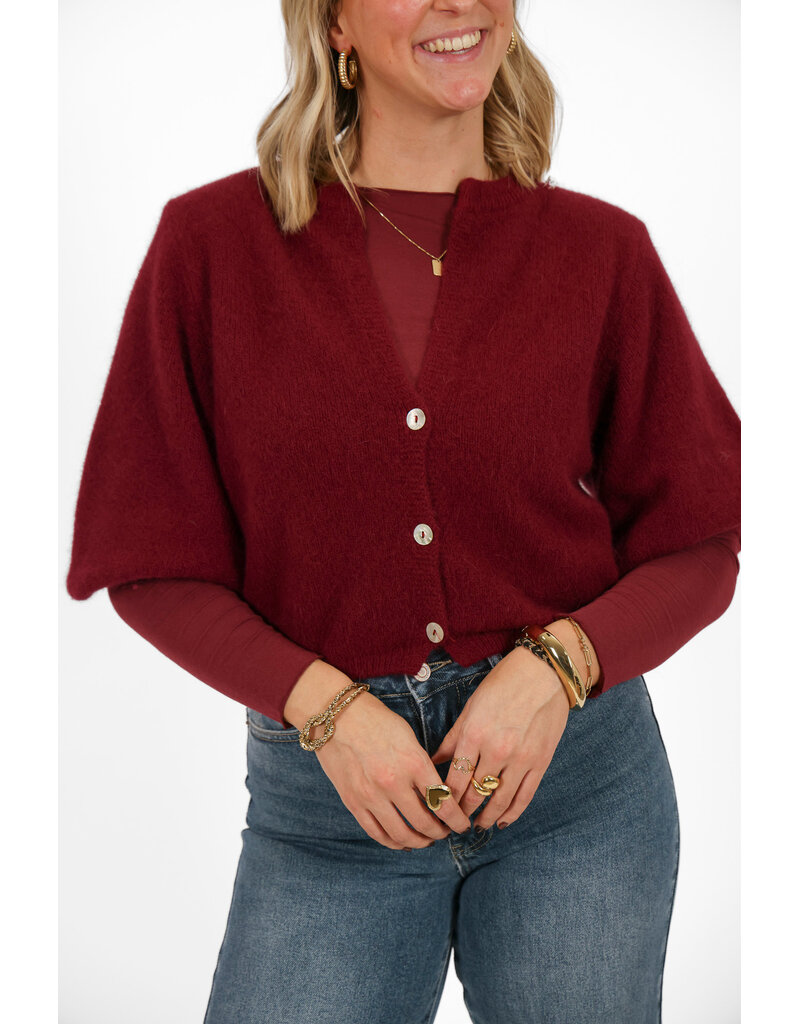 21Jewelz Vest met pofmouwtje - bordeaux