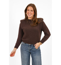 21Jewelz Zachte trui met schoudervulling - chocobruin