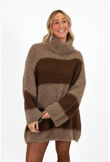 21Jewelz Gebreide jurk met col - bruin / taupe