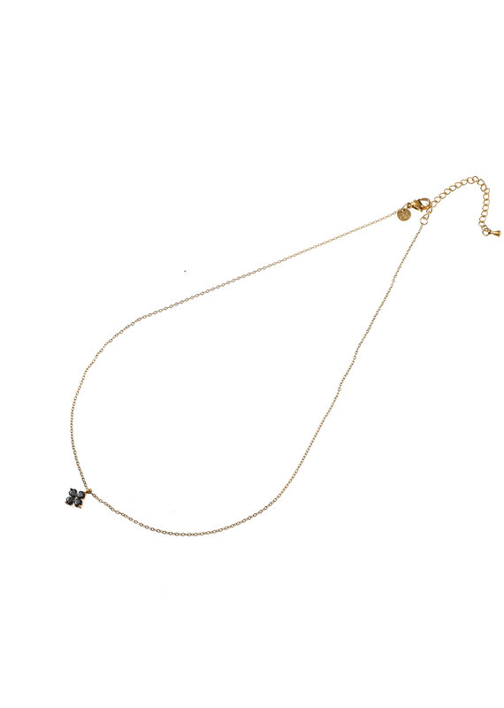 Go Dutch Label D&E - Stone clover necklace - goud