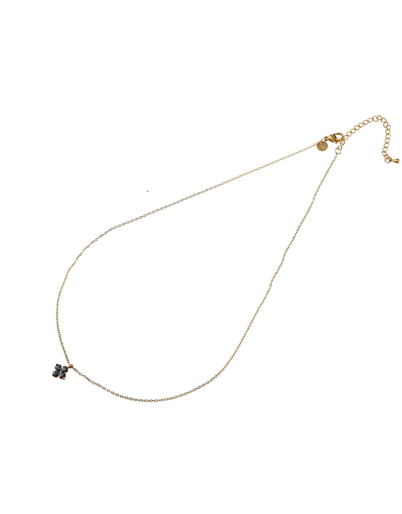 Go Dutch Label D&E - Stone clover necklace - goud
